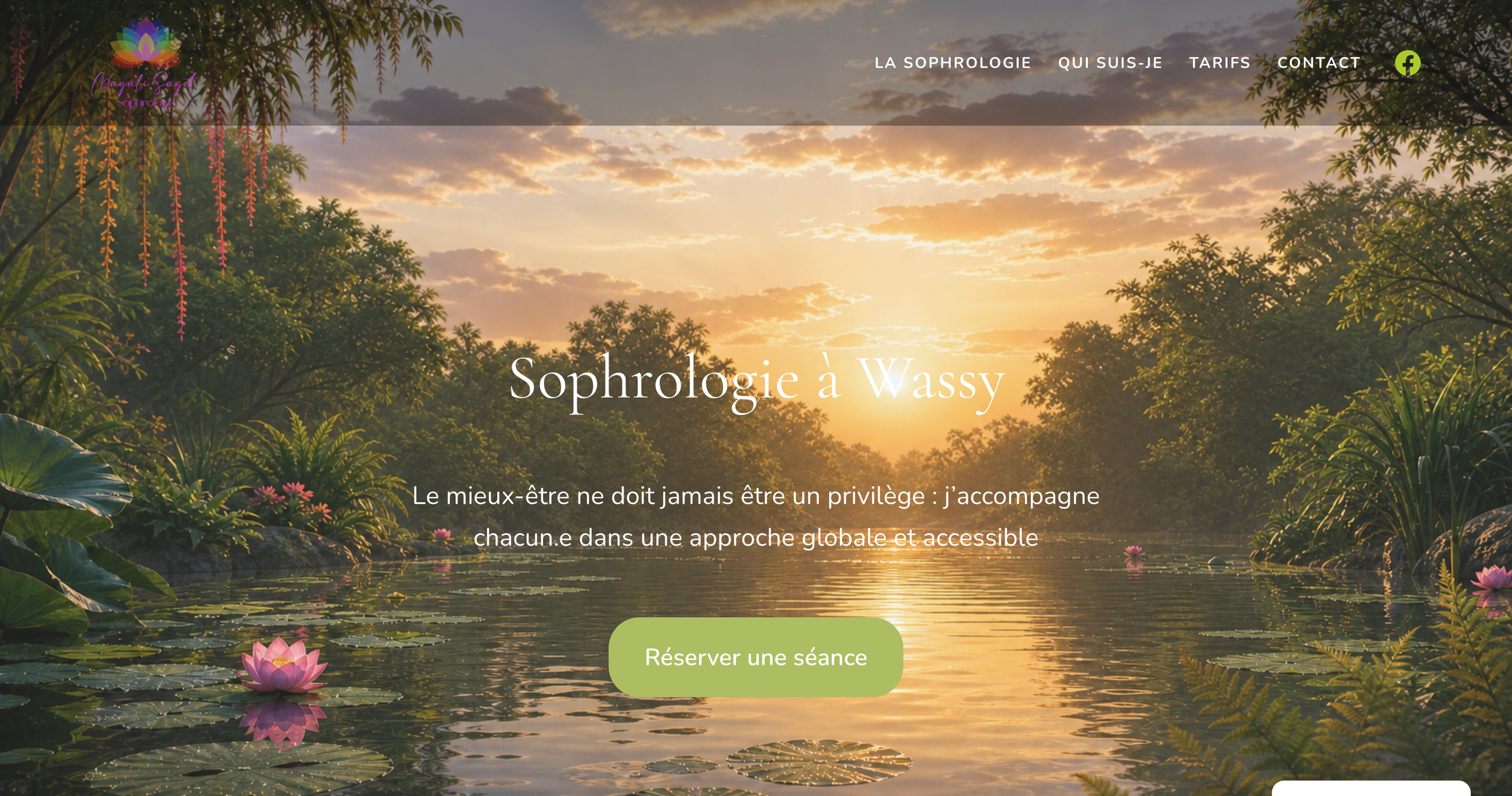 Capture d'écran d'une réalisation de site de sophrologue à Wassy